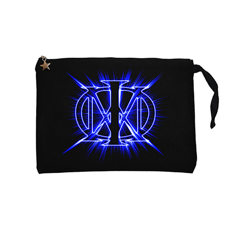 Dream Theater Blue Logo Siyah Clutch Astarlı Cüzdan / El Çantası