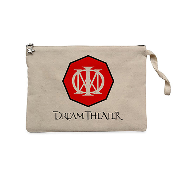 Dream Theater Logo 2 Krem Clutch Astarlı Cüzdan / El Çantası