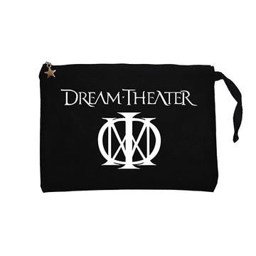Dream Theater Logo 3 Siyah Clutch Astarlı Cüzdan / El Çantası