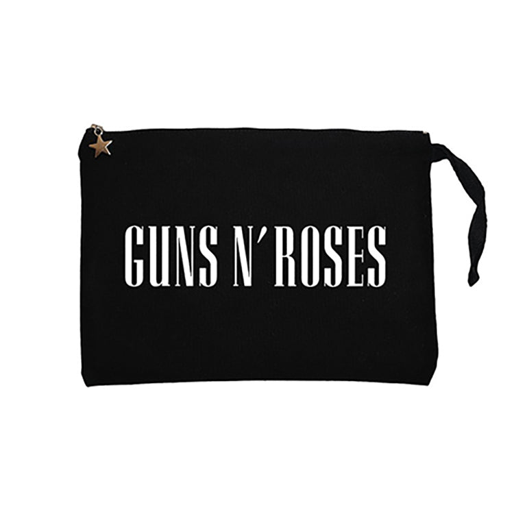 Guns N Roses Logo Siyah Clutch Astarlı Cüzdan / El Çantası