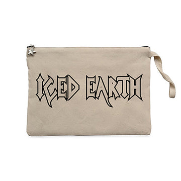 Iced Earth Logo 2 Krem Clutch Astarlı Cüzdan / El Çantası