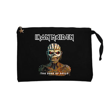 Iron Maiden The Book Of Souls Siyah Clutch Astarlı Cüzdan / El Çantası