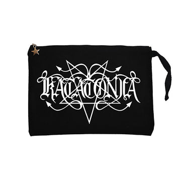 Katatonia Logo 2 Siyah Clutch Astarlı Cüzdan / El Çantası