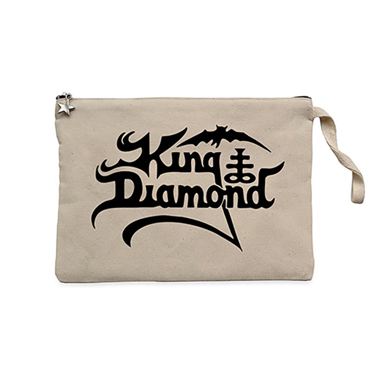 King Diamond Logo Krem Clutch Astarlı Cüzdan / El Çantası