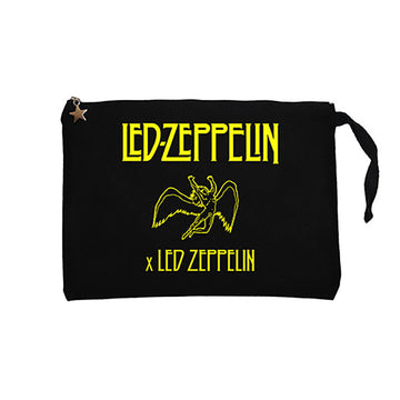 Led Zeppelin Angel Siyah Clutch Astarlı Cüzdan / El Çantası