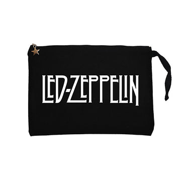 Led Zeppelin Logo Siyah Clutch Astarlı Cüzdan / El Çantası
