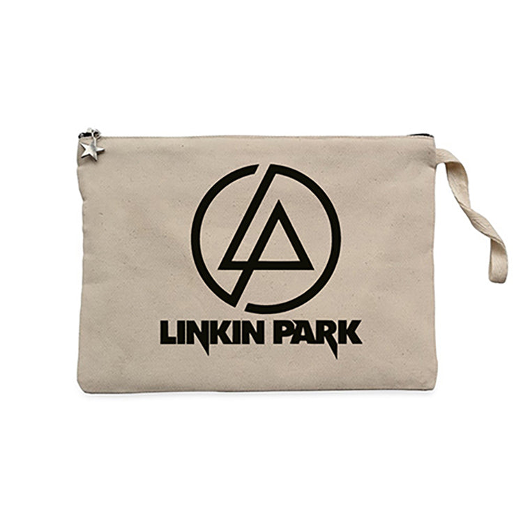 Linkin Park Logo Krem Clutch Astarlı Cüzdan / El Çantası