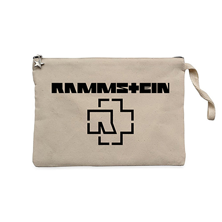 Rammstein Logo 5 Krem Clutch Astarlı Cüzdan / El Çantası