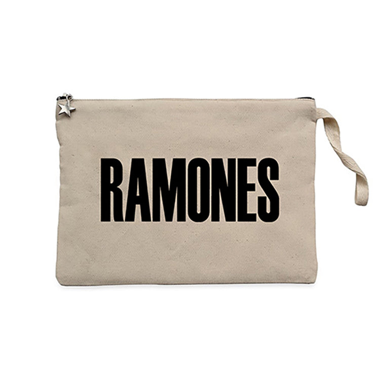 Ramones Text Krem Clutch Astarlı Cüzdan / El Çantası