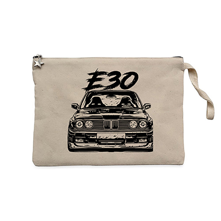 BMW E30 Sketch Krem Clutch Astarlı Cüzdan / El Çantası