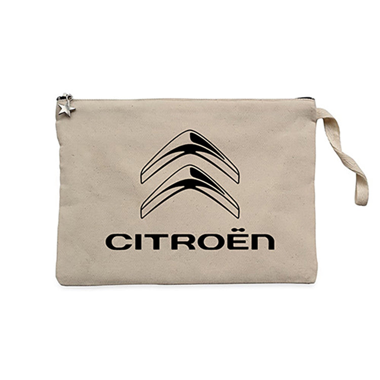 Citroen Logo Krem Clutch Astarlı Cüzdan / El Çantası