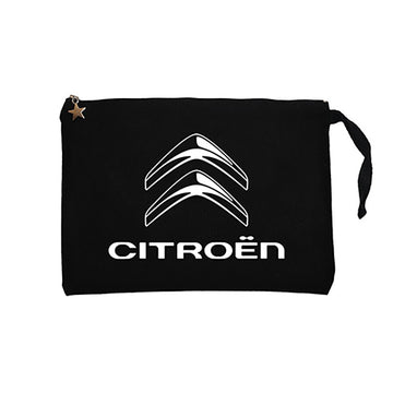Citroen Logo 2 Siyah Clutch Astarlı Cüzdan / El Çantası