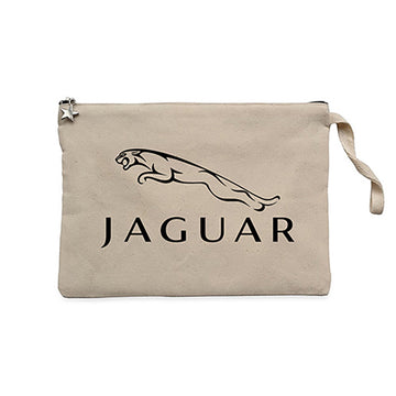 Jaguar Logo Krem Clutch Astarlı Cüzdan / El Çantası