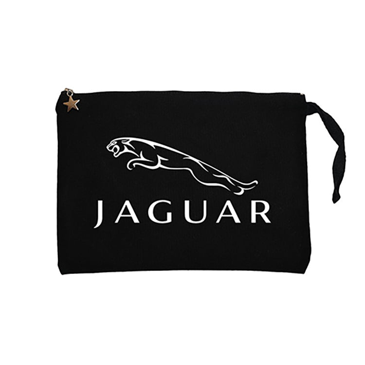 Jaguar Logo 2 Siyah Clutch Astarlı Cüzdan / El Çantası