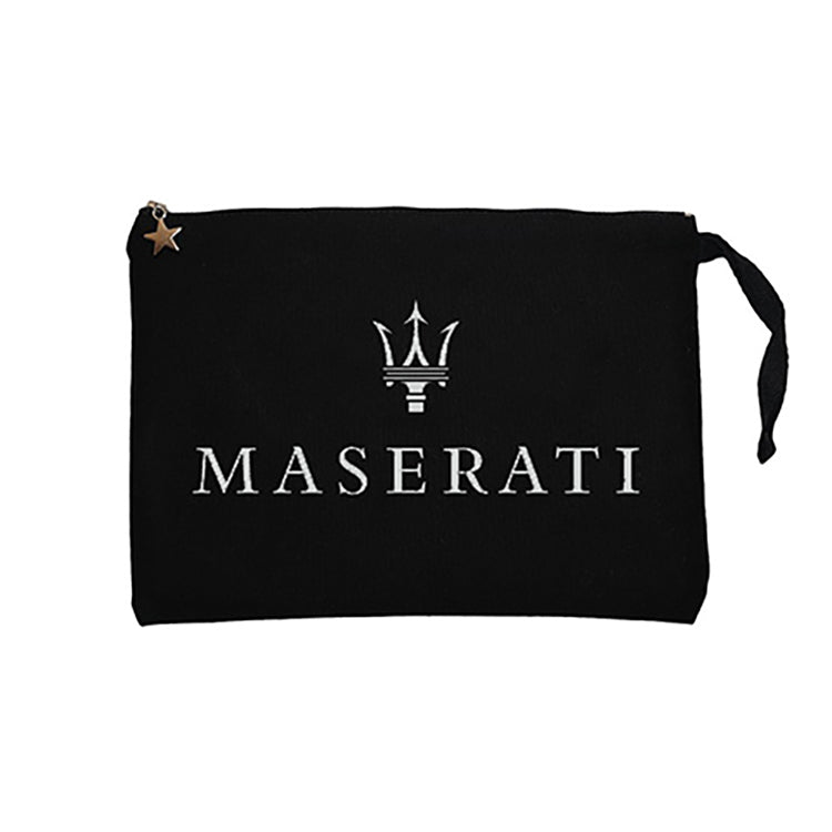 Maserati Logo Siyah Clutch Astarlı Cüzdan / El Çantası