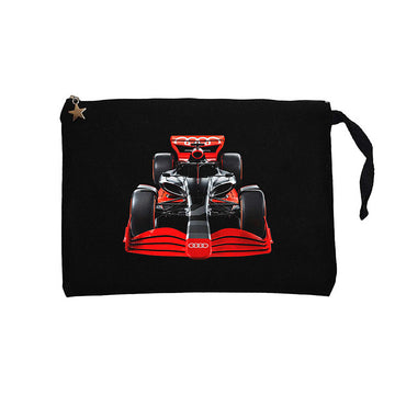 F1 Audi Formula Siyah Clutch Astarlı Cüzdan / El Çantası