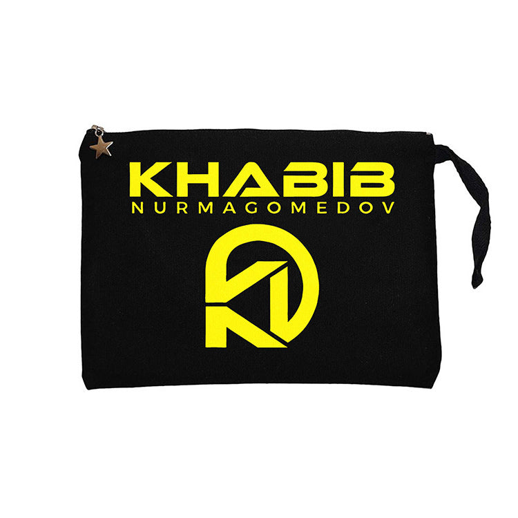 Khabib Logo Siyah Clutch Astarlı Cüzdan / El Çantası