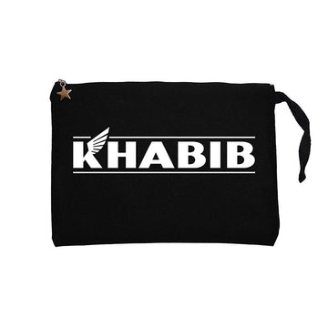 Khabib Logotype Siyah Clutch Astarlı Cüzdan / El Çantası