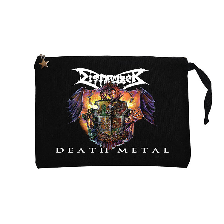 Dismember Death Metal Siyah Clutch Astarlı Cüzdan / El Çantası