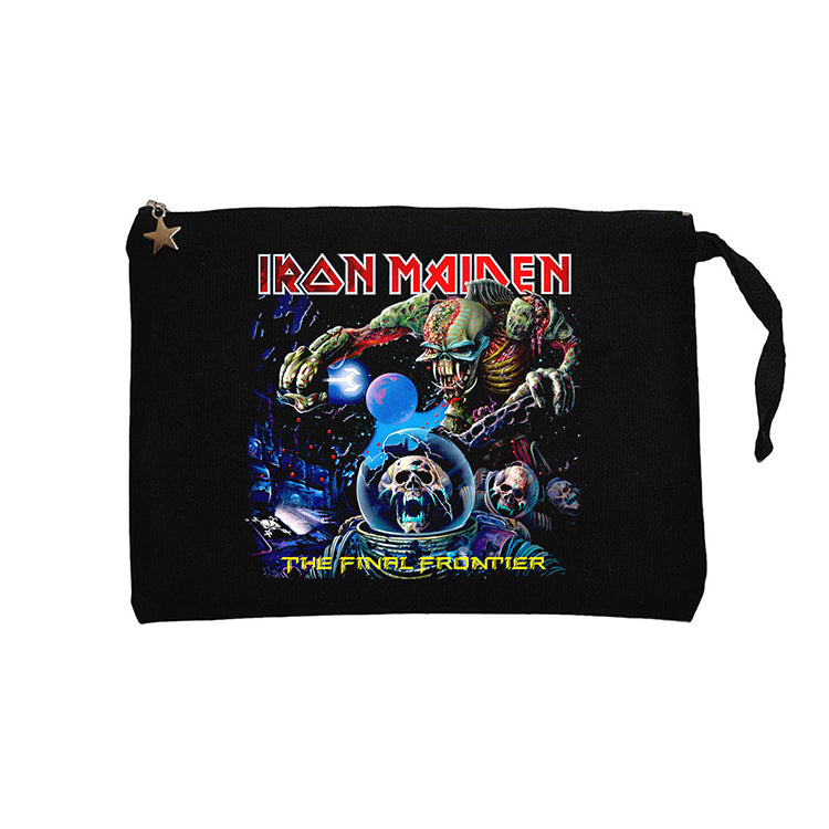 Iron Maiden The Final Frontier Siyah Clutch Astarlı Cüzdan / El Çantası
