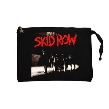 Skid Row Albüm Siyah Clutch Astarlı Cüzdan / El Çantası