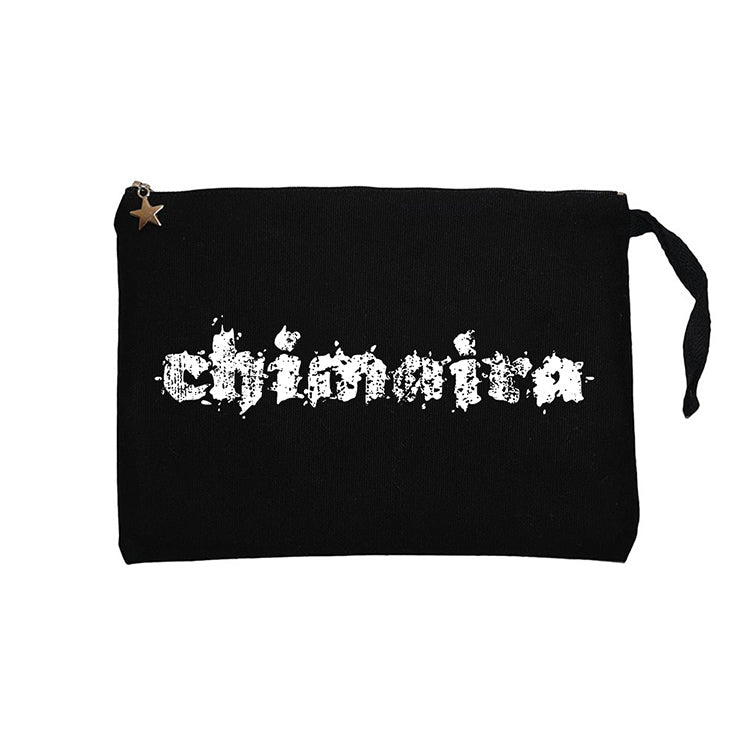 Chimaira Logo Siyah Clutch Astarlı Cüzdan / El Çantası