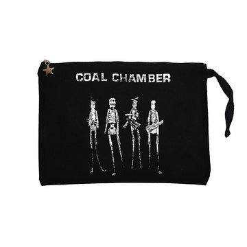 Coal Chamber Dark Days Siyah Clutch Astarlı Cüzdan / El Çantası