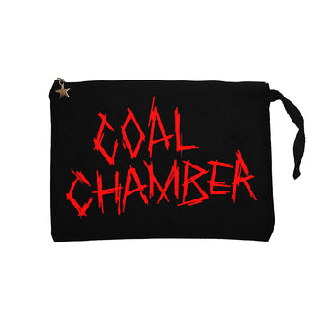 Coal Chamber Logo Classic Siyah Clutch Astarlı Cüzdan / El Çantası