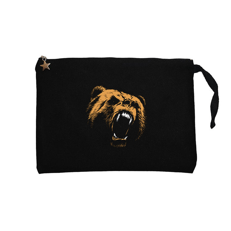 Grizzly Bear Siyah Clutch Astarlı Cüzdan / El Çantası