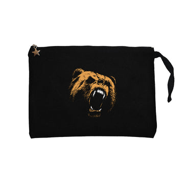 Grizzly Bear Siyah Clutch Astarlı Cüzdan / El Çantası