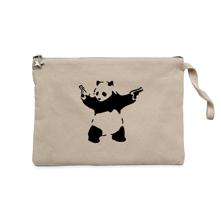 Panda Guns Krem Clutch Astarlı Cüzdan / El Çantası