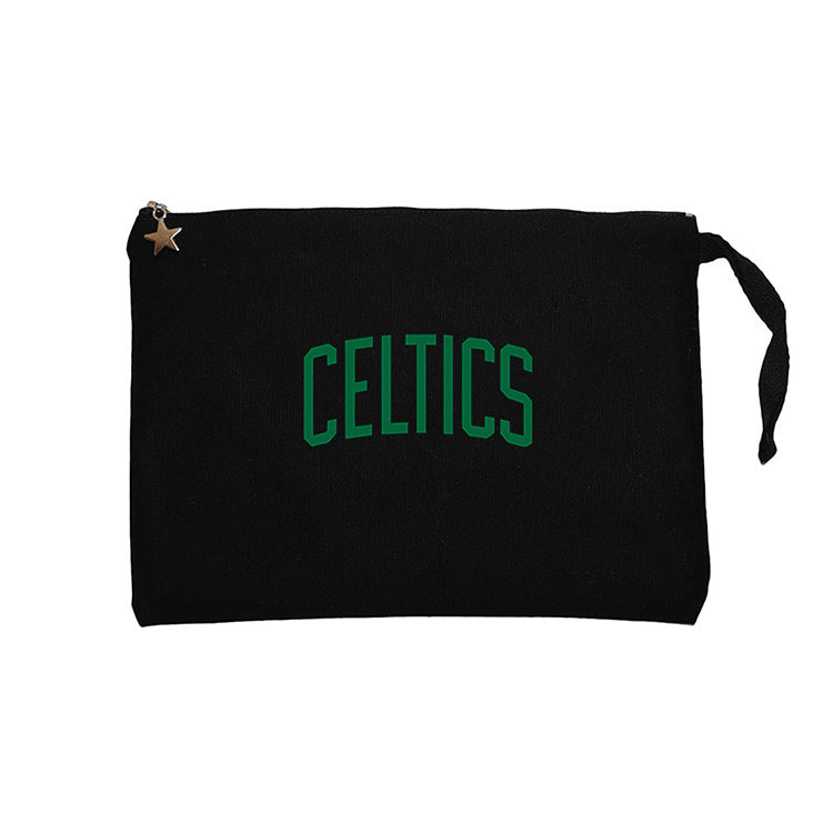 Boston Celtics Yazı Siyah Clutch Astarlı Cüzdan / El Çantası