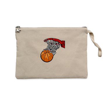 Basketball Hoop Krem Clutch Astarlı Cüzdan / El Çantası