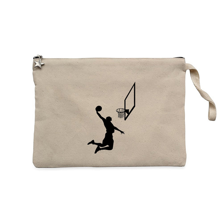 Basketball Smack Silhouette Krem Clutch Astarlı Cüzdan / El Çantası