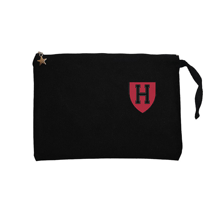Harvard University Red Logo Siyah Clutch Astarlı Cüzdan / El Çantası