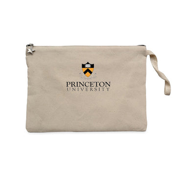 Princeton University Text Logo Krem Clutch Astarlı Cüzdan / El Çantası