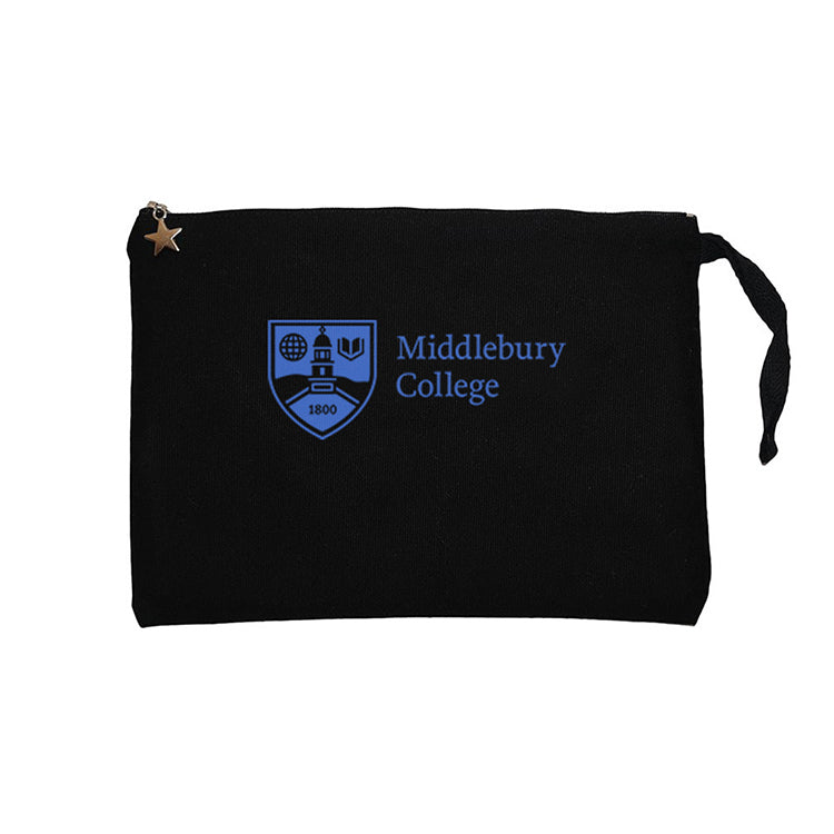 Middlebury College Logo Siyah Clutch Astarlı Cüzdan / El Çantası
