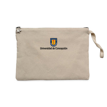 Concepcion University Logo Krem Clutch Astarlı Cüzdan / El Çantası