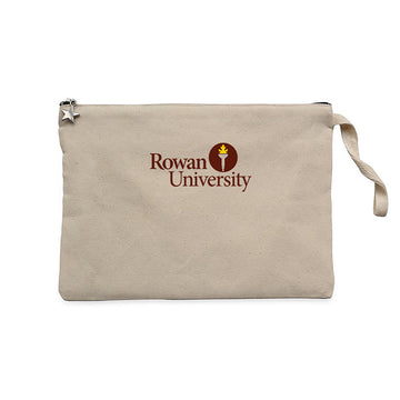 Rowan University Logo Text Krem Clutch Astarlı Cüzdan / El Çantası