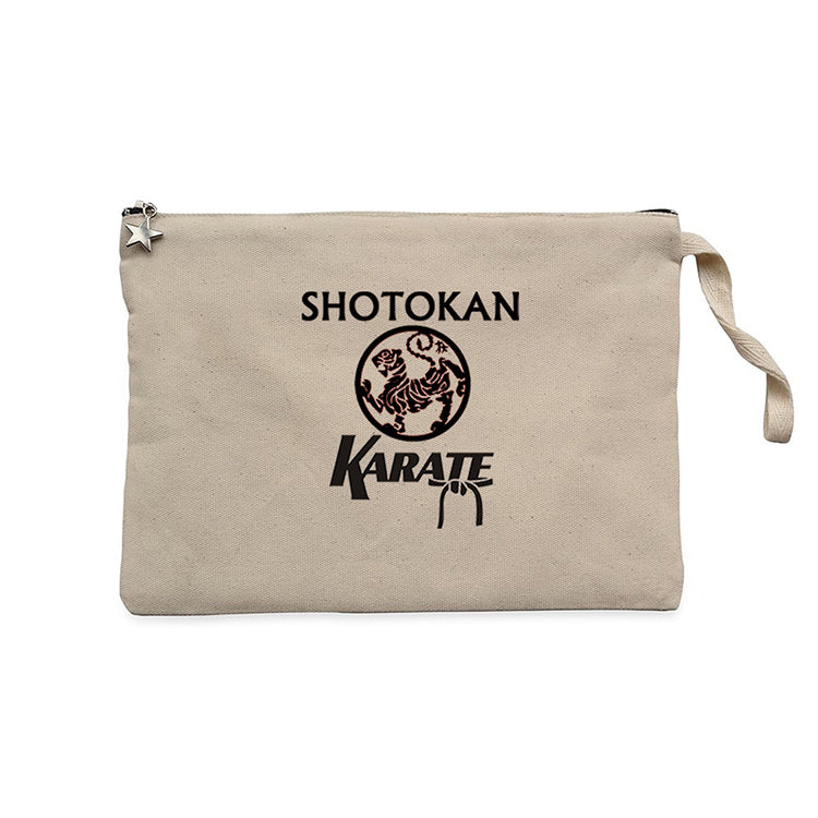 Shotokan Karate Logo Krem Clutch Astarlı Cüzdan / El Çantası