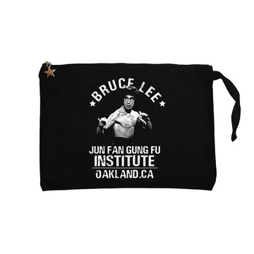 Bruce Lee Face Siyah Clutch Astarlı Cüzdan / El Çantası