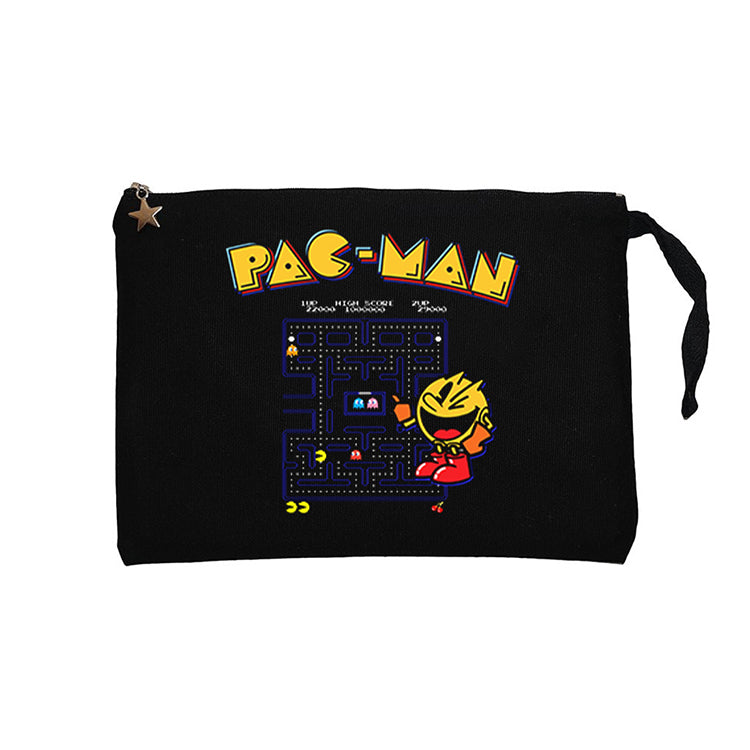 Pac-Man Eighties Siyah Clutch Astarlı Cüzdan / El Çantası