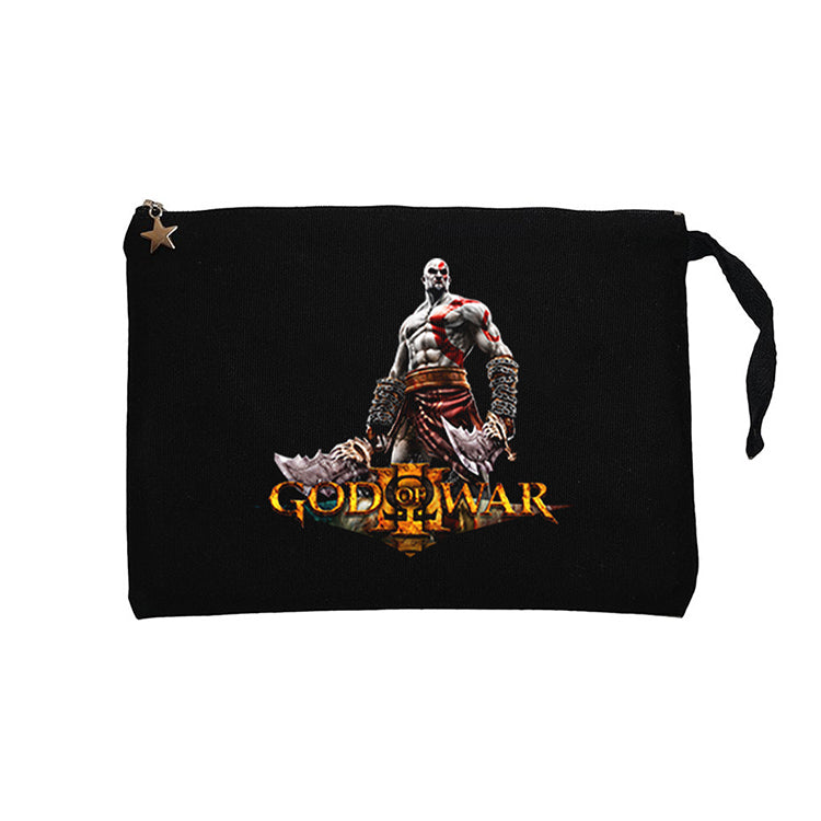 God of War Kratos Siluet Logo Siyah Clutch Astarlı Cüzdan / El Çantası