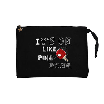 Ping Pong Top Fun Siyah Clutch Astarlı Cüzdan / El Çantası