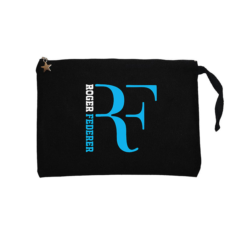 Roger Federer Blue Logo Siyah Clutch Astarlı Cüzdan / El Çantası