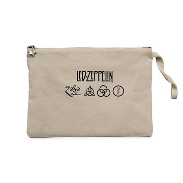 Led Zeppelin Zoso Krem Clutch Astarlı Cüzdan / El Çantası