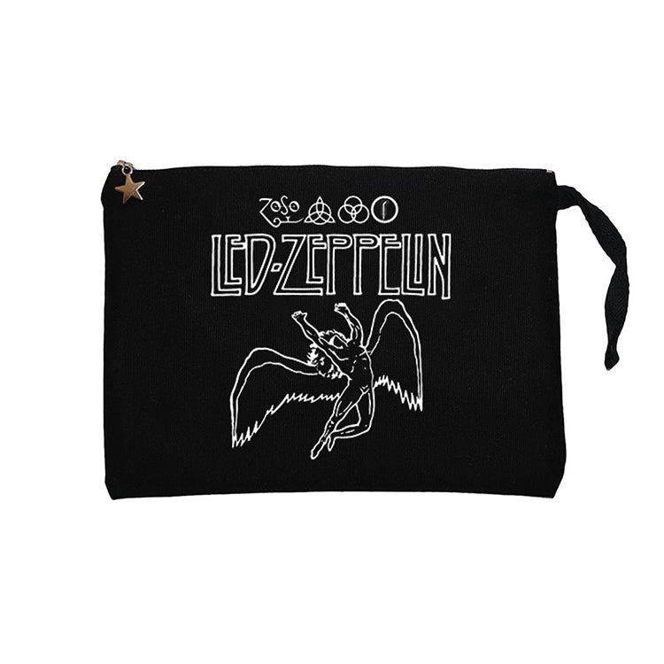 Led Zeppelin Zoso Icarus Siyah Clutch Astarlı Cüzdan / El Çantası