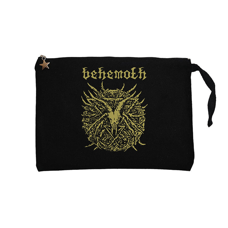 Behemoth Goat Pentagram Siyah Clutch Astarlı Cüzdan / El Çantası