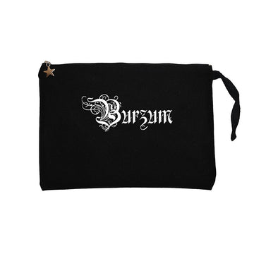 Burzum Design Logo Siyah Clutch Astarlı Cüzdan / El Çantası