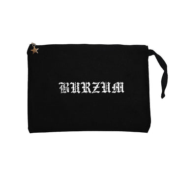 Burzum Logo Yazı Siyah Clutch Astarlı Cüzdan / El Çantası